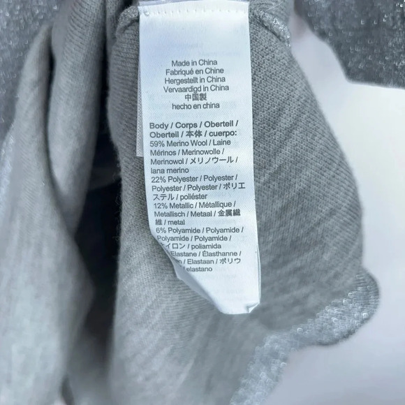 J Crew Lurex Twist Back Dress Silver Gray Midi Wool Blend Party Short Size XXS - Picture 10 of 13